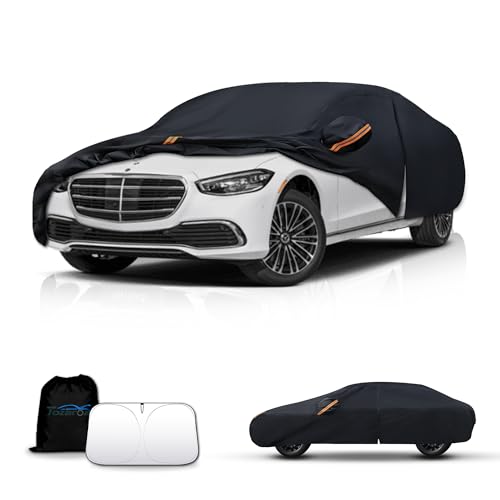 Tozaroa Waterproof Car Cover All-Weather, Heavy-Duty Outdoor Full Exterior Automobiles Snow Cover...