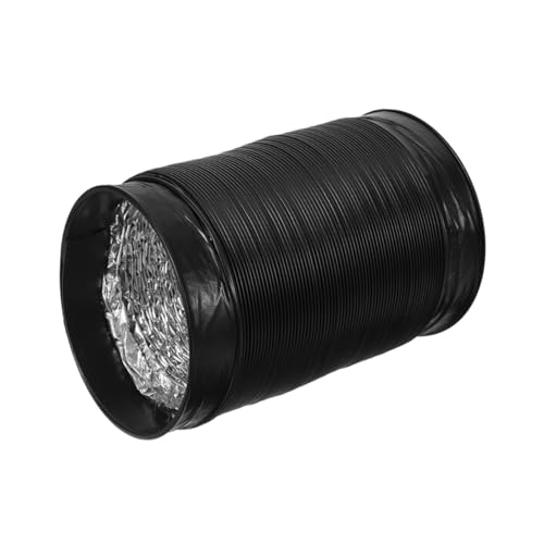 AUTSUPPL Tuyau de Ventilation Sèche Linge Flexible Aluminium Épais avec Revêtement PVC Noir Conduit et Facile à Couper pour Installation