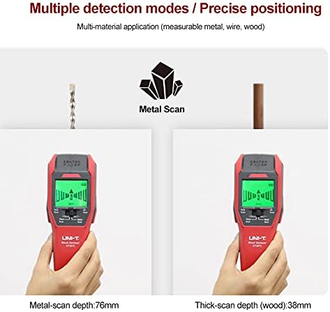 UT387C Wall Scanner Metal Detector 4 in 1 AC Voltage Live Wire Wood Stud Finder Copper LCD HD Display Buzzer Calibration
