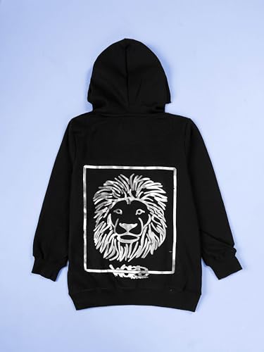 Image of KiddoPanti Unisex Solid Pullover Hooded Fleece Sweatshrit | Cotton Poly Fleece Fabric | Waist Length, Full Sleeve Hoodie | 2 Kangaroo Pockets | Winter Wear for Boys & Girls