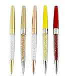 Gullor 5PCS Bling Bling Silm Crystal Diamond Retractable Ballpoint Pen - Style B