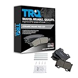 TRQ Rear Ceramic Brake Pad Set Compatible with 16-24 Infiniti Q50 Red Sport 400 20-22 Q60 Red Sport 400 09-20 Nissan 370Z Sport Nismo with Dual Piston Rear Calipers 23-24 Z Performance