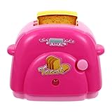 jojofuny Juguete Tostador para Niños Juguete Ligero Juego de Cocina Rebanadora de Pan Modelo de Casa de Muñecas para Niños Juguete para Niños Pequeños Finja Jugar Aprendizaje Temprano
