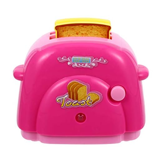 jojofuny Juguete Tostador para Niños Juguete Ligero Juego de Cocina Rebanadora de Pan Modelo de Casa de Muñecas para Niños Juguete para Niños Pequeños Finja Jugar Aprendizaje Temprano