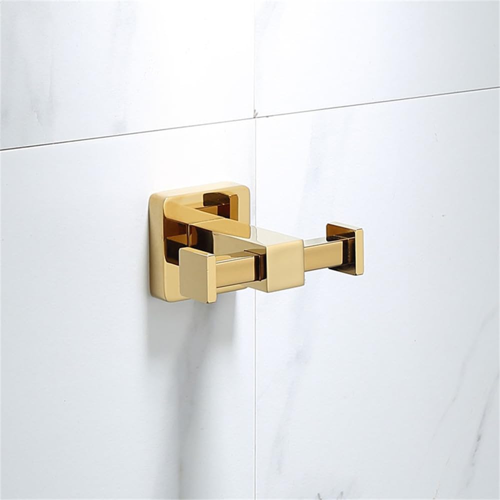 Juego de herrajes de latón Dorado para baño, toallero, Soporte para Papel, Soporte para escobilla de baño, Gancho para Toalla, Gancho para Fila, Barra de Actividades, Gancho Doble