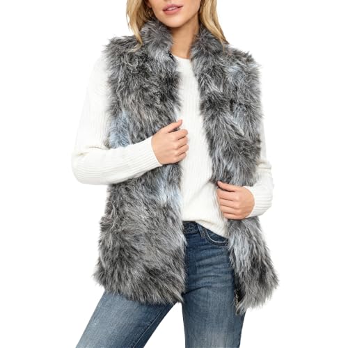 Veste sans manches col montant chaude avec poche zippée femme