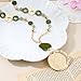 Elisheva Fashion Long Pendant Necklace for Women, Boho Fashion, Chunky Silver/Gold Disc Circle Pendant Tassel Y-Necklace, Vintage & Elegance, Sweater Chain Necklace, Sea Shell Beaded Jewelry (olive green)