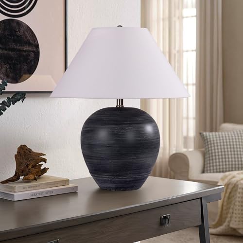 Lámpara de mesa Pia Ricco base cerámica gloss negro 21'' miniatura 7