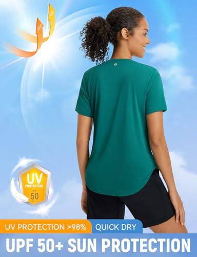 baleaf Women's Short Sleeve Shirts UPF 50+ Sun Shirt V Neck UV Workout Moisture Wicking Quick Dry T-Shirts2