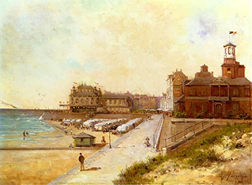 Tableau Sur La Plage Gustave Mascart impression art sur toile 60x90cm pour mur