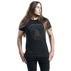 Générique Metallica Snake Ring Tonal Homme T-Shirt Manches Courtes Noir Regular/Coupe Standard - Les Beatles, Paul McCartney, John Lennon, RIngo Starr, George Harrison Générique Metallica Snake Ring Tonal Homme T-Shirt Manches Courtes Noir Regular/Coupe Standard – Image 4