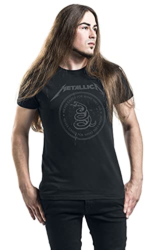Générique Metallica Snake Ring Tonal Homme T-Shirt Manches Courtes Noir Regular/Coupe Standard - Les Beatles, Paul McCartney, John Lennon, RIngo Starr, George Harrison Générique Metallica Snake Ring Tonal Homme T-Shirt Manches Courtes Noir Regular/Coupe Standard – Image 5