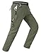 TBMPOY Men's Lightweight Hiking Pants with Belt 5 Zip Pockets Waterproof Quick-Dry Travel Fishing Work Outdoor Pants Thin Sage Green XXL