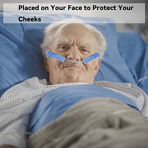 Image of 4 Pack Wuronsa Nasal Cannula Cushions, Soft Nasal Oxygen Covers, Soft Cannula Ear Protector for Oxygen Users, Prevent Indentations Irritated Cheek Skin, Prevent Ear Soreness (Blue)