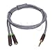 3.5mm Audio Splitter KAYO Cable 3.5mm Male to 2 Port 3.5mm Female -Compatible with iPhone, Samsung, LG Smartphones, Tablets, MP3 Players, Bluetooth Speakers,with Mic Function,Gray Color (6FT -1PK)