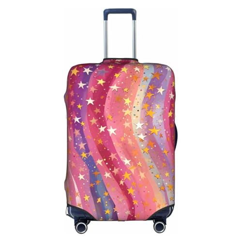 Rainbow Wave Stars Luggage Cover Washable Suitcase Cover Anti-Scratch Luggage Protector Covers Elastic Suitcase Identify S fits 18-21 Inch Luggage