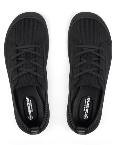 Women's Wide Toe Minimalist Barefoot Walking Shoes Comfort Low Top Knit Lace-up Sneakers Casual Outdoor Tennis Shoes3