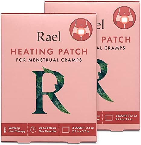 Rael Heating Pad, Herbal Heating Patches - Period Heating Pads for Cramps, Heat Therapy, Ultra Thin Design, On The Go Size, for All Skin Types (6 Count)