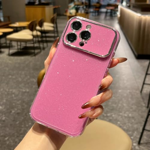 Coque paillettes iPhone 17 Pro Max rouge rose souple