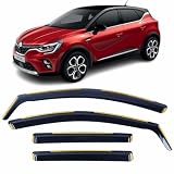Set di 4 deflettori d'aria tipo IN-CHANNEL compatibili con Renault Captur modelli dal 2020 al 2024, deflettori laterali in acrilico per finestrini Renault Captur MK2