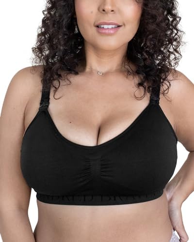 Kindred Bravely Sleep Pumping Bra & Sublime Nursing Bra Bundle (Black, Medium-Busty)