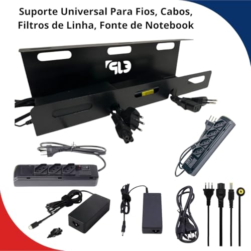 Suporte de Mesa Organizador de Cabos e Fios Suporte para Filtro de linha e fontes de Notebook Impres