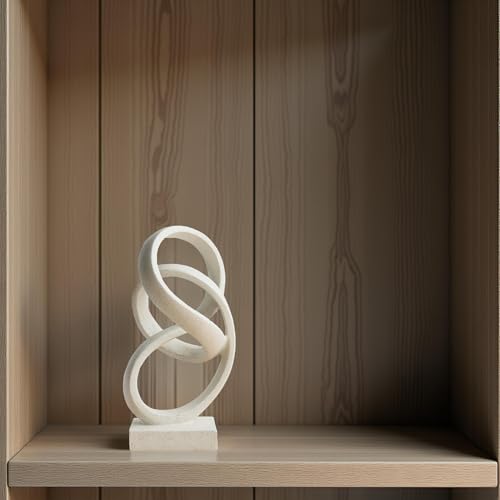 10" Modern Abstract Ribbon Decorative Sculpture, Knot Sculptures,Home Decor,Coffee Table Statues,Dining Living Room Desk Decor(White) - Image 4