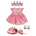 Produktbild BABY born Deluxe Happy Birthday Set 43 cm, Geburtstags-Set für Puppen mit rosa Puppenkleid und Schuhen, inklusive Krone und Torte mit 6 Kuchenstücken, 830789 Zapf Creation