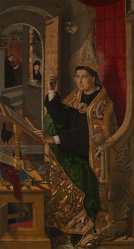Lienzo abstracto del cuadro Sant'Agostino de Bartolomé Bermejo para colgar en pared de 60x90cm