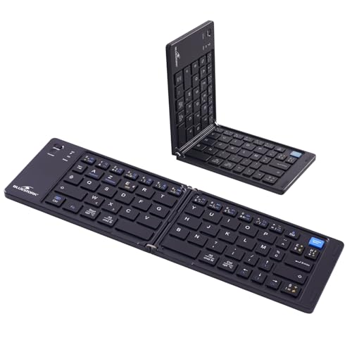Bluestork - KB Mini Fold - Mini Clavier Bluetooth AZERTY FR Pliable - Rechargeable USB-C, 40H d’Autonomie- Clavier Pliant pour Tablette - Léger, Silencieux & Nomade -...