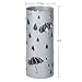 SONGMICS Umbrella Stand, Metal Umbrella Holder for Entryway, with Water Tray and 4 Hooks, 7.7 x 7.7 x 19.3 Inches, Round, Silver Grey ULUC23S