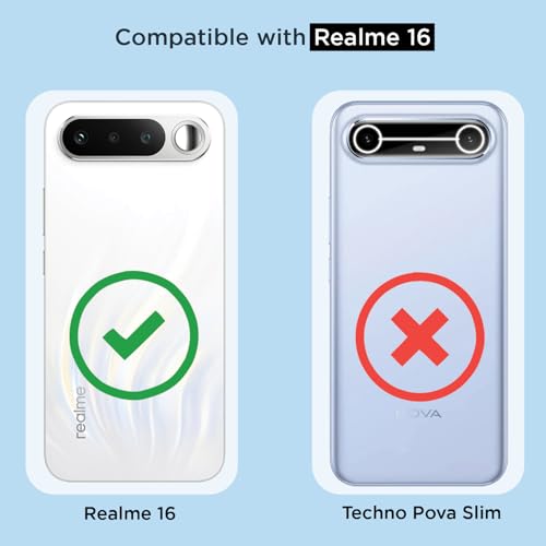 Image of Pikkme Back Cover for Realme 16 5G Mag-Safe Shockproof PC + TPU Protective Case Magnetic Support Bumper Case (Transparent Mag-Safe)