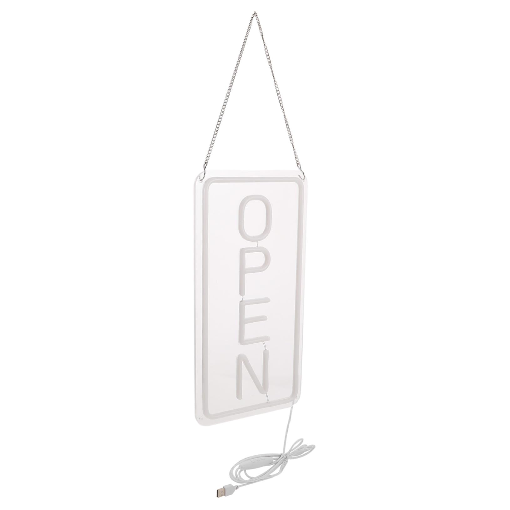 ABOOFAN Letrero de Neón LED Luz de Neón para Pared Indicador Luminoso de Tienda Abierta Decoración de Dormitorio Letrero de Tienda USB Transparente Acrílico
