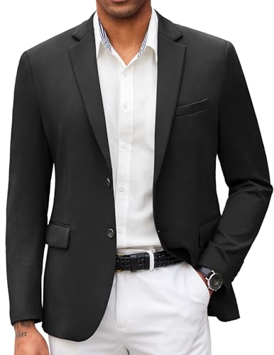 Image of COOFANDY Mens Casual Blazer Slim Fit Suit Jacket Lightweight Knit Sport Coat Two Button Blazer Jacket