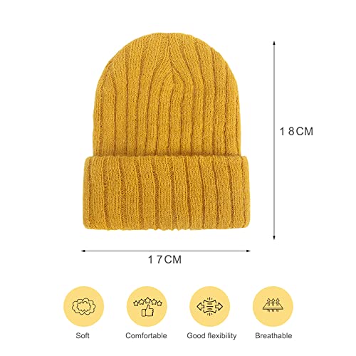 Image of Newborn Baby Wool Hat Cap Turban Toddler Warm Hat Kids Baby Cap Set