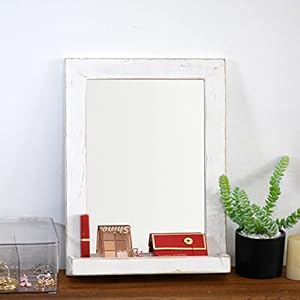 Funerom 11.8 x 15.8 inch Vintage Wood Farmhouse Wall Mirror Hanging Wall Mirror for Living Room or Bathroom Vanity White Funerom 118 x 158 inch Vintage Wood Farmhouse Wall Mirror Hanging Wall Mirror for Living Room or Bathroom Vanity White