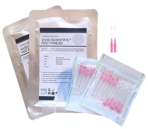 C&L PDO Threads 29Gx38mm - 20 pcs Mono Smooth | FREE 2-5 DAY SHIPPING | VIVID SCIENTIFIC PDO Thread Lift Tightens, Removes Wrinkles, Adds Volume + Contour