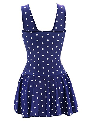 Women's Plus Size Torrid Swimwear One Piece Swimdress Modest Polka Dot Swimsuits for Women - Thumbnail 2