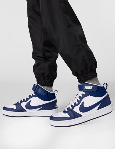 Image of Nike Court Borough Mid 2 (GS), Unisex-Adult Trainers, White White Blue Void Signal Blue, 38.5 EU