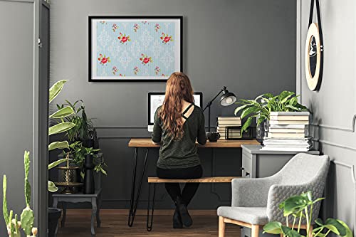 Affiche cadre en bois Tulup 70x50 cm pour raviver un mur blanc avec des roses