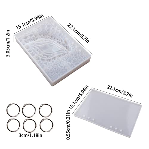 Poiuqew couro com epóxi cristal faça você mesmo, estojo couro com espelho dragão para cadernos, álbu