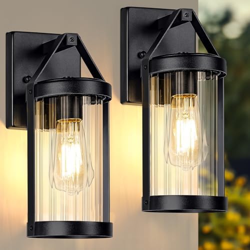 2Pack Outdoor Light Fixtures Wall Mount, Waterproof Modern Exterior