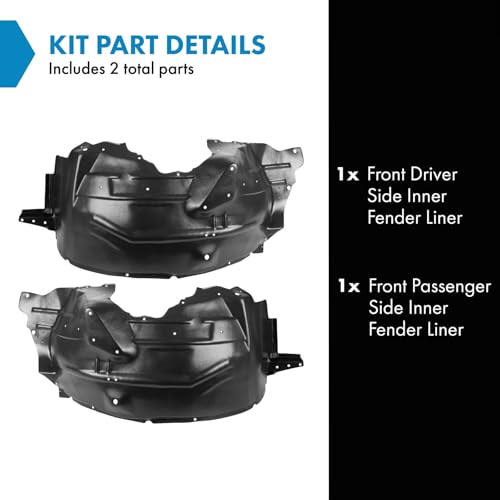 Image of TRQ Front Driver and Passenger Side Inner Fender Liner Set Compatible with 2004-2005 Ford F-250 Super Duty F-350 Super Duty