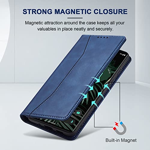 Image of Jasonyu Wallet Case for Google Pixel 6 Pro, Flip PU Leather, Blue
