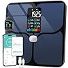 ABLEGRID Body Fat Scale,Digital Smart Bathroom Scale for Body Weight, Large Color Display Screen, 16 Body Composition Metrics BMI, Water Weigh, Heart Rate, Baby Mode, 400lb, Rechargeable