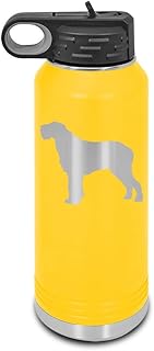 Spinone Italiano Laser Engraved Water Bottle Customizable Polar Camel Stainless Steel with Straw - Dog Canine pet Yellow 32 oz