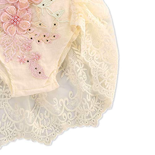 Easisim Newborn Infant Baby Girl Clothes Lace Embroidery Halter Backless Jumpsuit Romper Bodysuit Sunsuit Outfits Set (White, 12-18 Months) #TOP5