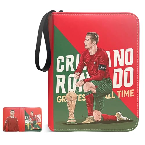 50 Pagine, Capacità 400 Carte, Album di Figurine di Calcio, Portacarte per Il Calcio, Album di Figurine da Collezione con Chiusura a Cerniera(A)