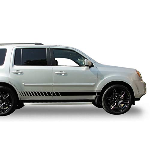 Bubbles Designs Decal Sticker Vinyl Lower Racing Stripe Kit Compatible With Honda Pilot 2008-2015 (Black) #TOP29