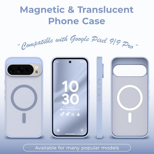 Coque Pixel 9 Pro MagSafe anti-trace violet clair antichoc